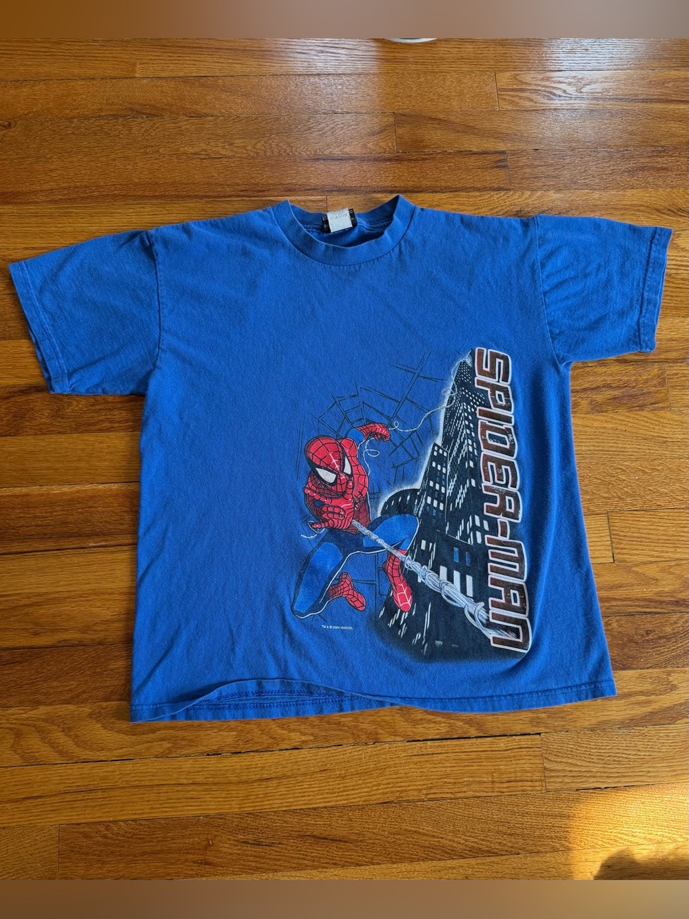 Spiderman 2004 Vintage Movie Promo Marvel Super Hero Boys Large 19x23 T Shirt